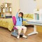 Pink Iron Adjustable Ergonomic Kids Study Chair with Footrest and Casters